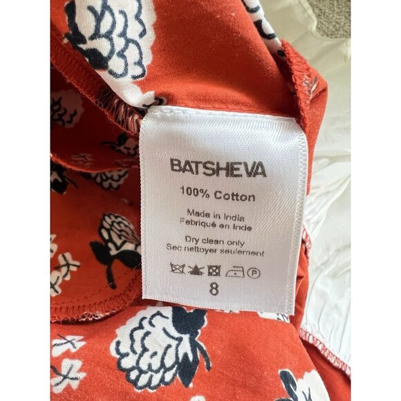 Batsheva Dress Ruffled Sz 8 Floral Poplin Mini Peasant Feminine Farmcore NEW - Picture 16 of 16
